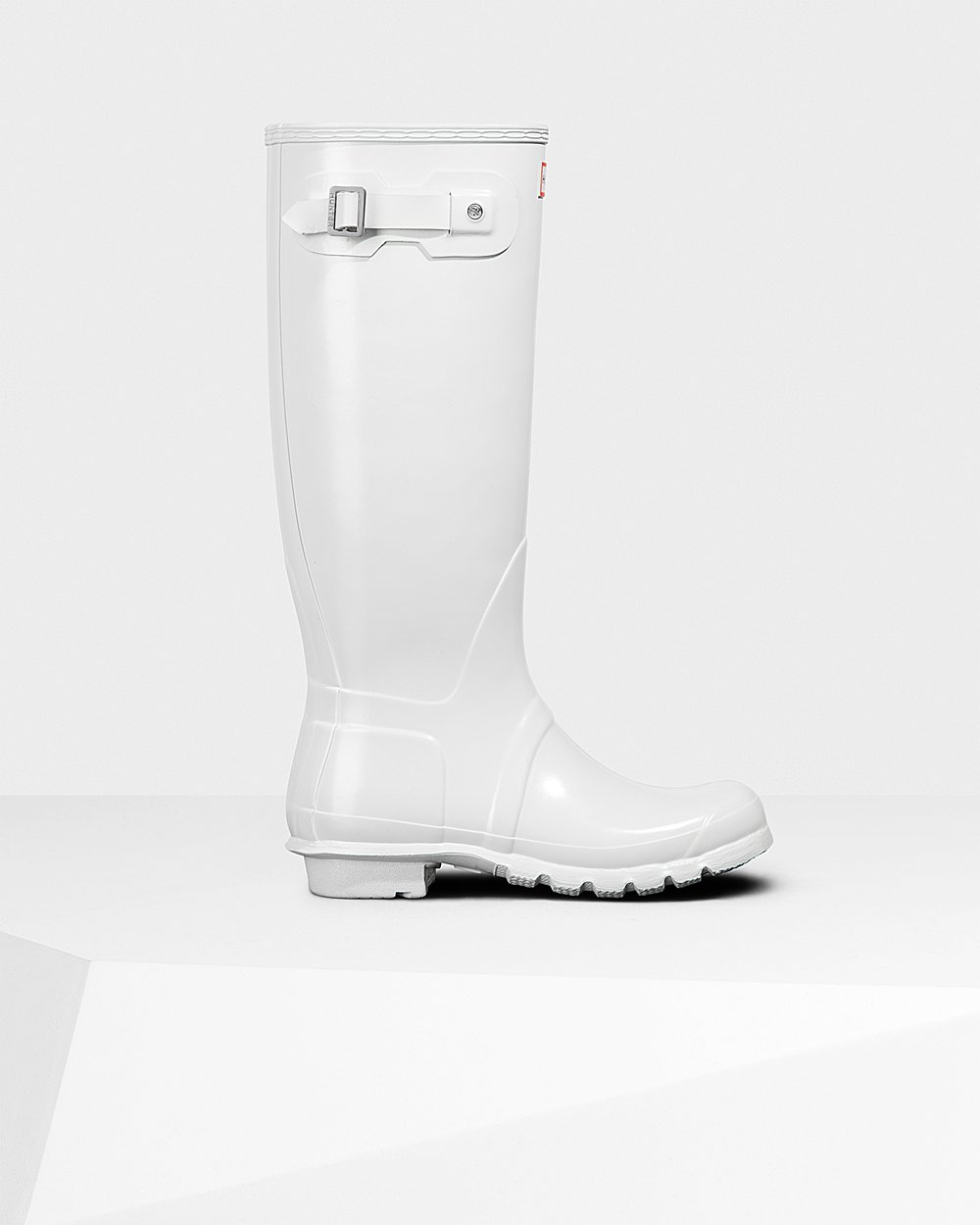 Womens Hunter Original Gloss - Tall Rain Boots White - 7384-FDLOZ